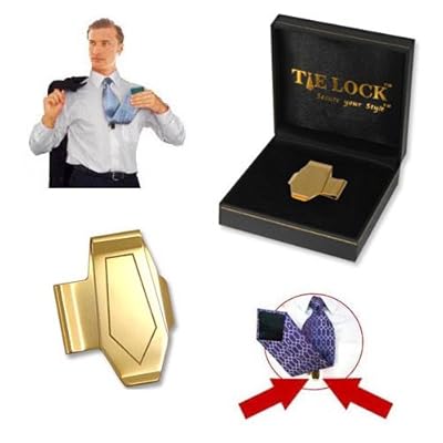24k Gold Tie Lock Tie Stay by Tie Lock - Gold Metal 24k Gold Tie Lock Tie Stay by Tie Lock - Gold Metal