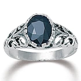 Blue Sapphire Sterling Silver Ring