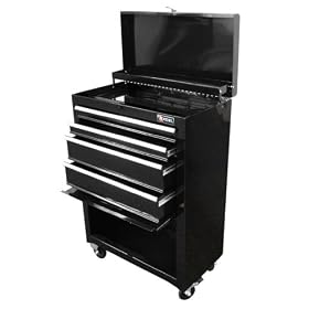 Excel TB2201X-Black 22-Inch Steel Chest Roller Cabinet Combination, Black