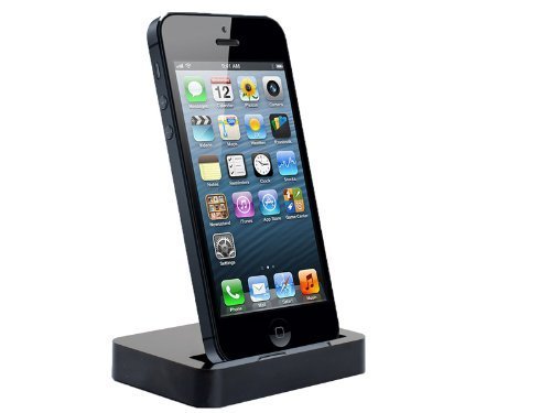 Desktop Data Sync & Charger Cradle Mount Dock Docking Station for Apple iPhone 5 Black