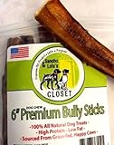 6 INCH Bully Sticks for Dogs (VALUE 12-PACK) Made in USA~Grass-Fed, Kosher AMERICAN Beef~No Antibiotics No Growth Hormones 100% Grain-Free Dog Chews by Sancho & Lola's Closet