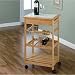 Kitchen Cart with One Basket One Wine Rack and Shelf