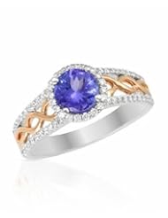 14K Two-Tone Gold Tanzanite and Diamond Ring -- LIFETIME WARRANTY