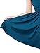 Allegra K Women Crossover Deep V Neck Elastic Waist Dress Dark Blue L