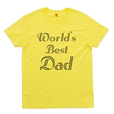 GIFTEE 父の日 ギフト Tシャツ World’s Best Dad イエロー L