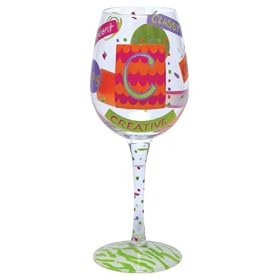 Lolita Wine Glass Letter C