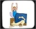 Decorated Mouse Pad with man, body, individuals, individual, mammal, humans, person, dog, human, persons, stretching, people, pet, animal, bed, canine