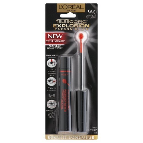 L'Oreal Telescopic Explosion 2X The Intensity Mascara, Carbon Black #990