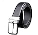 Soft Direct Fine Men's Dress Belt Leather Reversible Rotated Buckle Gift Box Black
