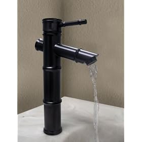 Bamboo Oil Rubbed Bronze Bathroom Lavatory Vessel Sink Faucet