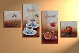 Buon Giorno - 4 Bilder ca.80x50cm KOMPLETT Handgemalt
