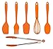 Funky Orange 6 Piece Silicone Kitchen Utensils / Tools Set