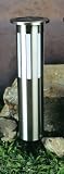 Unique Arts Vertical Panel Solar Pathlight, Cylinder Design, Stainless Steel
