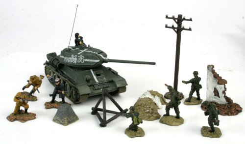 Unimax Forces of Valor 432385518 - Set Russian T-34/85 mit Soldaten, Ostfront 1945, 1:72