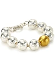 GURHAN "Dome" Silver Ball Links with One Gold Ball Toggle Bracelet