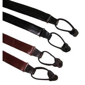 Leather Suspenders - Tubular - by Claiborne