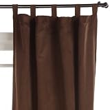 55-Inch by 63-Inch Faux Suede Chamois Tab Top Panel, Chocolate by Arlee