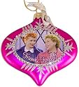 LUCY & ETHEL FLAT GLASS ORNAMENT - 4" I LOVE LUCY PINK FLAT GLASS ORNAMENT W/LUCY & ETHEL.