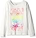 The Children's Place Big Girls' Long Sleeve Open Neck Tee, White, Medium/7/8