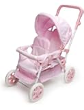 Badger Basket Folding Double Doll Front-to-Back Stroller - Pink Gingham (fits American Girl dolls)