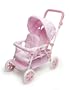 Badger Basket Folding Double Doll Front-to-Back Stroller - Pink/White