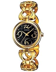 Casio Womens Core LTP1350G-1A Gold Gold Tone Stainles-Steel Quartz Watch with Black Dial