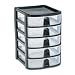 Office Products : Rubbermaid 9A6200BLA Mini storage drawers, 10-5/16 high, black with 5 clear drawers