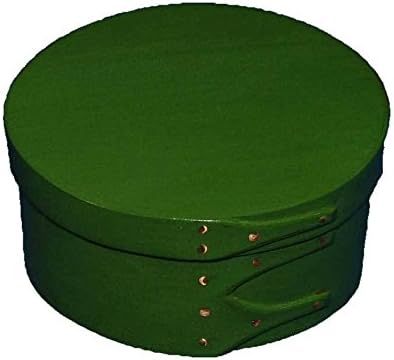 # 2 Shaker Round Box in Tavern Green Milk Paint; Lacquer Finish