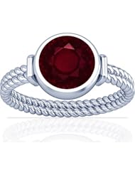 Platinum Round Cut Ruby Womens Astrological Ring
