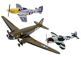 Review Corgi AA99148 / Corgi Aviation Archive Triple Set. Douglas C74. Skytrain P47D. Thunderbolt P-51D Mustang 1/144 scale