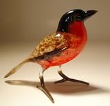 Blown Glass Art Bird Figurine RED BIRD