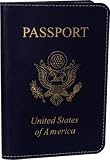 Baekgaard Black and Camel genuine leather embossed passport holder