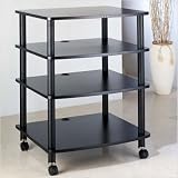 AR Series 4-Shelf Black Audio Rack Pole Color: Black