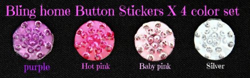 Rhinestone Jewel Bling Sparkle home button set of four fits ipad mini iphone 4s iphone 5 iphone 3gs