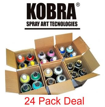 KOBRA Aerosol Spray Paint, 400ml, 24 Pack Deal