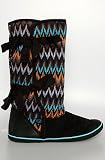 Sugar The Morigami Mizzoni Boot in Black & Turquoise,Shoes for Women