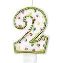 Number 2 Polka Dot Candle