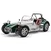 Caterham Super Seven (Cycle Fender) in Silver and Green (1:18 scale) Diecast Model Car