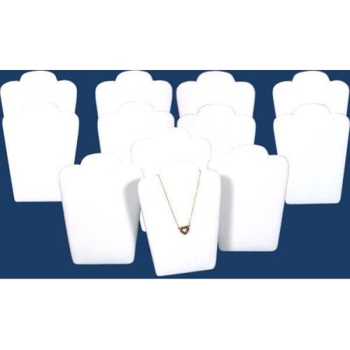 12 Black Velvet Padded Necklace Pendant Display Bust Easels 5.25