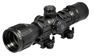 UTG 3-9x32 Compact CQB Bug Buster AO RGB Scope with Med. Picatinny Rings, 2