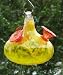 Yellow Moonbeam Glow in the Dark Glass Hummingbird Feeder with Cleaning Brush