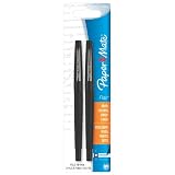 Paper Mate Flair Tip-Guard Medium Tip Felt Porous Pens, 2 Black Pens(8432452PP)