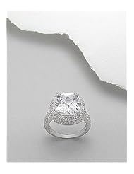 White CZ Ring In 92.5 Sterling Silver