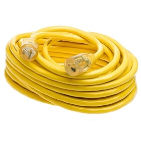 Yellow Jacket 2991 20-Amp Generator Cord with T-Blade 5-20 Lighted Ends, 50-Feet
