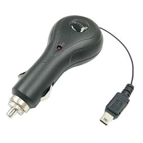 Retractable Cell Phone Car Charger for BlackBerry 7100, 7130c / 7130e / 7130g, 7250, 7290, 7510, 7520, 8700, 7100i, 8703e, 8300 Curve, 8310 Curve, 8320 Curve, 8830, 8800, 8100 Pearl, 8130 Pearl, 8820