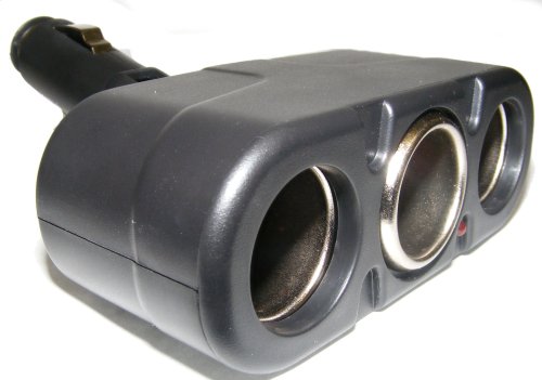 DURAGADGET Triple car cigarette lighter socket 12 volt dc  for Blaupunkt travel pilot GPS satnav 100, 200, easy, 300,500 510 710 700