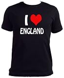 I LOVE ENGLAND South Africa Football World Cup 2010 Mens Tee Shirt, Black, Medium