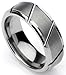 King Will 8mm Men's Tungsten Ring/ Wedding Band, Slatted Design Any Size Half Size Available
