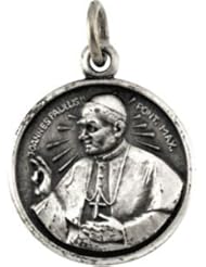 Rd Pope John Paul Pend Medal Pendant With 24 Inch Chain Sterling Silver R16329