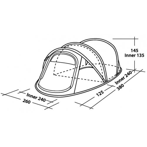 Outwell Fusion 400 green tunnel tent